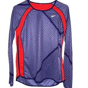 Nike Women's Long Sleeve Top in Purple Dri-Fit